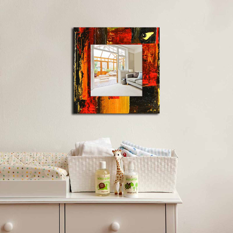 Stylish Decorative Mirror with Plexiglass, 19.7 x 19.7 inches | Durable 100% MDF Frame, Thickness: 0.3 inches | Ideal for Living Room, Bedroom, or Entryway Decor, Enhances Any Space with Modern Elegance