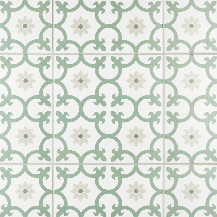 Daria 10" x 10" Porcelain Patterned Wall & Floor Tile