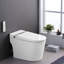 Combinaison de bidet de toilette intelligente avec couvercle / siège ouvert avec capteur de pied, affichage à DEL, buse autonettoyante, siège chauffant, veilleuse, commande à bouton, fermeture douce, chasse automatique, avec télécommande