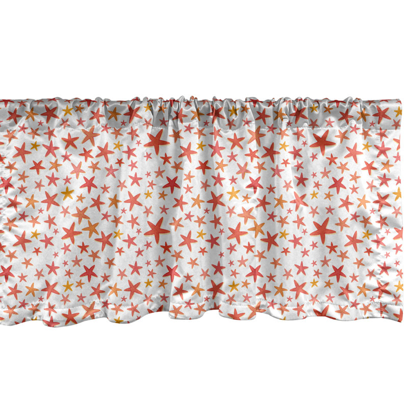 Ambesonne Cartoon Valance Pack of 2 Stars and Clouds 54"X12" Multicolor