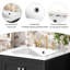 Meuble-lavabo de salle de bain avec lavabo encastré intégré et armoire de rangement avec 2 portes et 1 tiroir. Comprend une tablette de porte à double couche, une conception à fermeture en douceur et des solutions de rangement polyvalentes-117382948