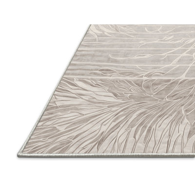 Silky Soft Plush Beige Area Rug