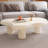 Modern 46" Cream White Cloud Coffee Table With 3 Legs For Living Room,Bedroom-1033036305