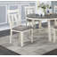Ensemble de salle à manger 5 pièces pour table ronde et 4 chaises avec coussin en tissu