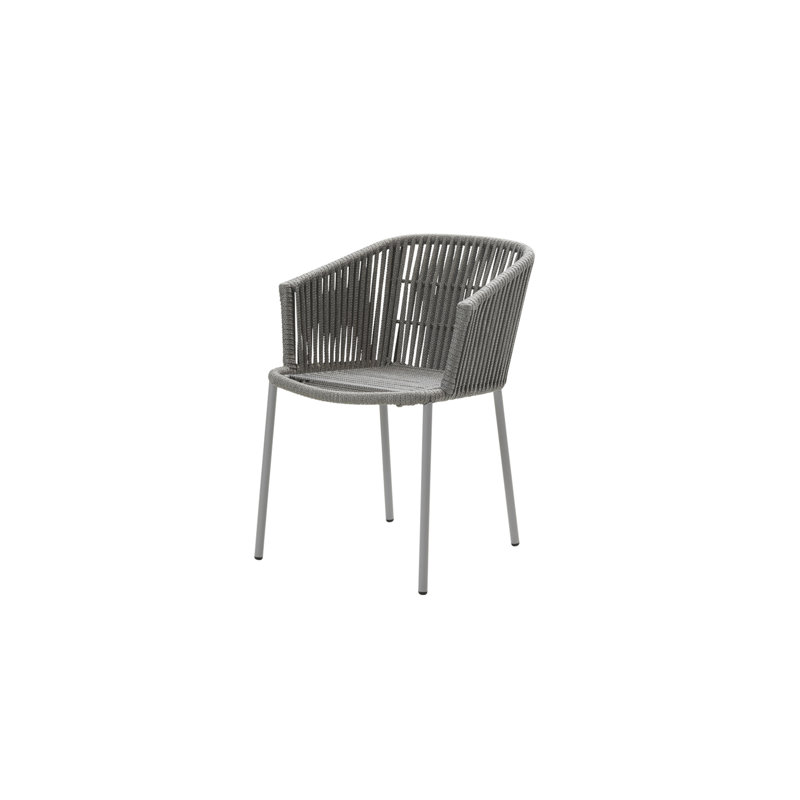 Moments Stacking Patio Dining Armchair with Cushion, Gray