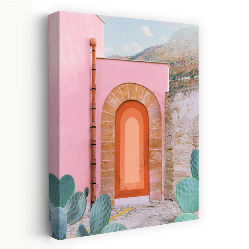 Art contemporain, paysage contemporain abstrait, oiseau, cactus, paysage de montagne, H 36 po x l 24 po