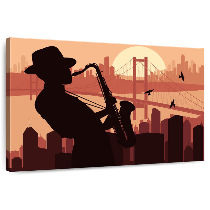 Abarca Sax Player Silhouette, 24" H x 36" W