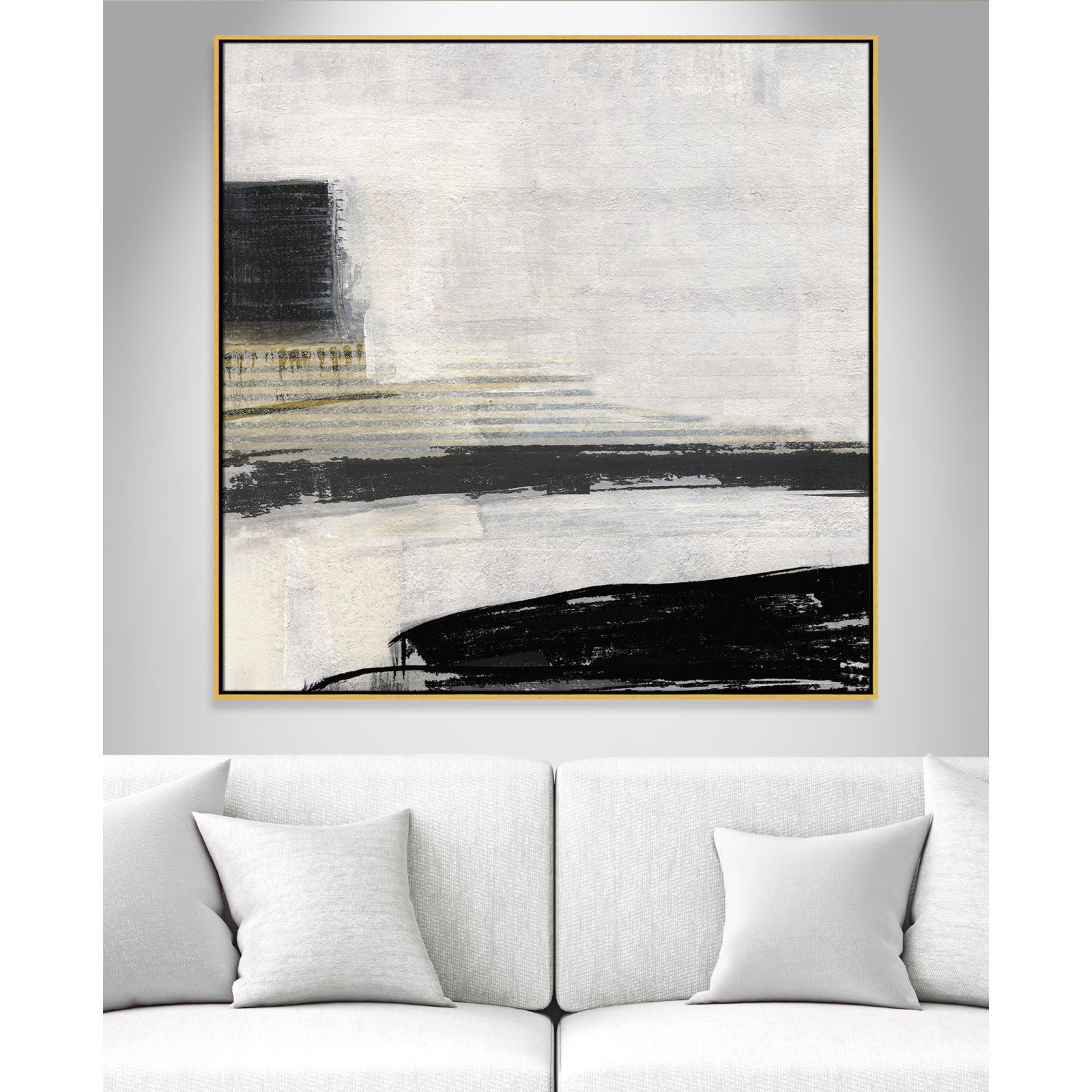 La Bande I Print by Sally Swatland, Gold, 46.5" H x 46.5" W