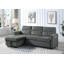 Canapé-lit modulaire réversible en velours noir 81,5 po avec méridienne de rangement et poche latérale-1869977171