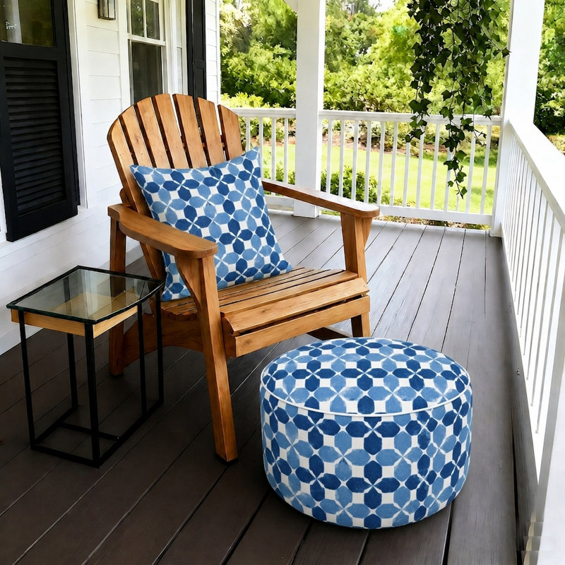 Pouf gonflable polyvalent pour l'intérieur et l'extérieur avec poignée de transport et housse décorative