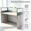 Bureau rectangulaire pour 2 personnes et poste de travail cubique avec gestion des câbles