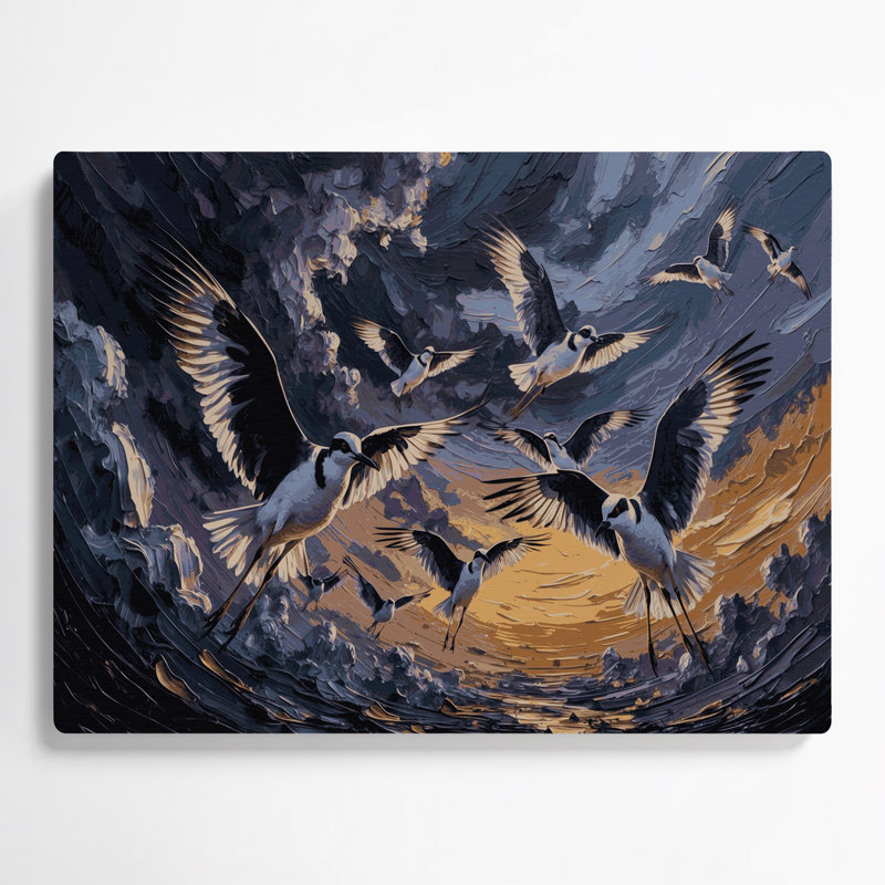 Oiseaux, art mural gris, H 12 po x l 18 po