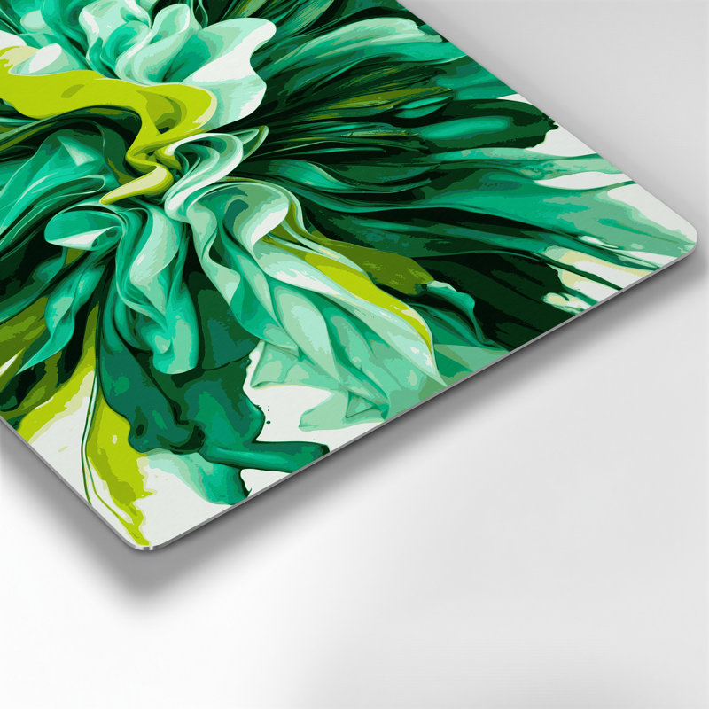 Aquarelle abstraite 43, art mural en métal vert