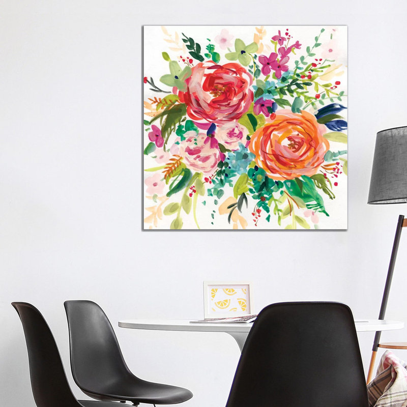 Bright Bouquet I 1 Piece Painting on Canvas, 66.04 cm H x 66.04 cm W x 1.91 cm D, Wrapped Canvas
