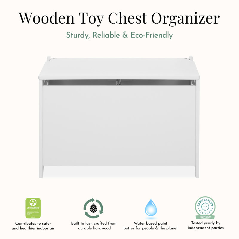  Evolur Wooden Toy Chest Organizer , White
