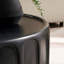 Table basse en fibre de verre noir mat, ronde moderne de 36,3 po, aucun assemblage requis pour le salon, le bureau et le lavage à plat