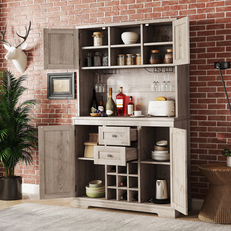 Armoire de cuisine avec rangement Coffee Bar, Chêne brun, Brun