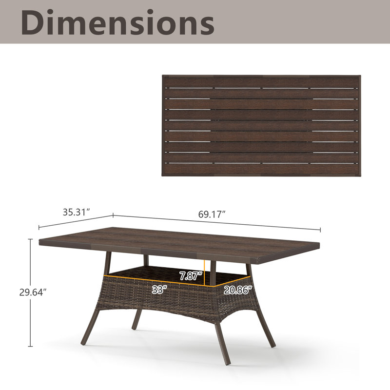 Outdoor Wicker Dining Table