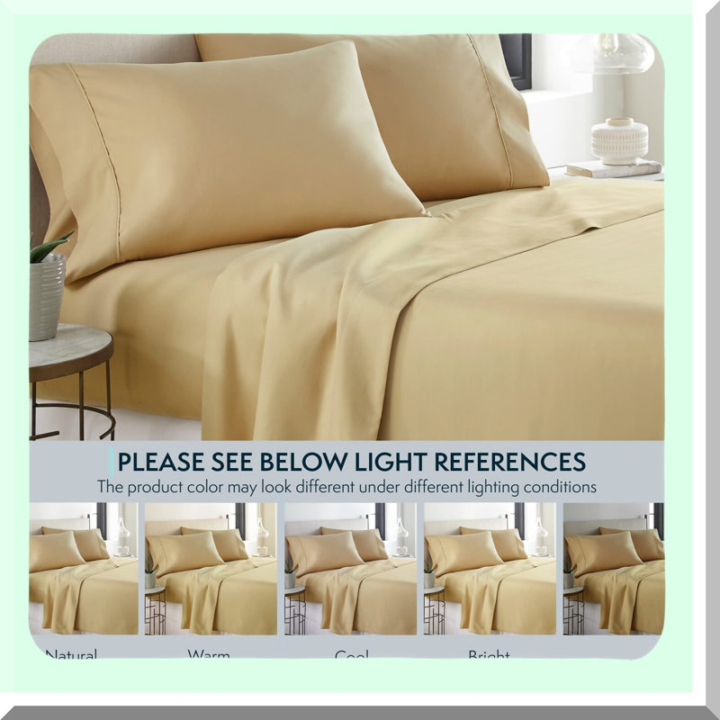 Cool Breeze California Dream Sheet Set - Deep Pocket Bed Sheets, Extra Soft 4 PC Set, Easy Care, Machine Washable - Cooling Sheets