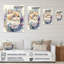 Petit chaton entouré de fleurs colorées III - animaux, art mural sur toile-87340668-87340675