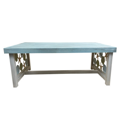 Table basse rectangulaire en fer avec un design à coquilles multiples