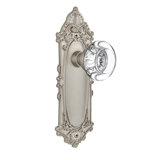 Victorian Plate with Round Clear Crystal Door Knob