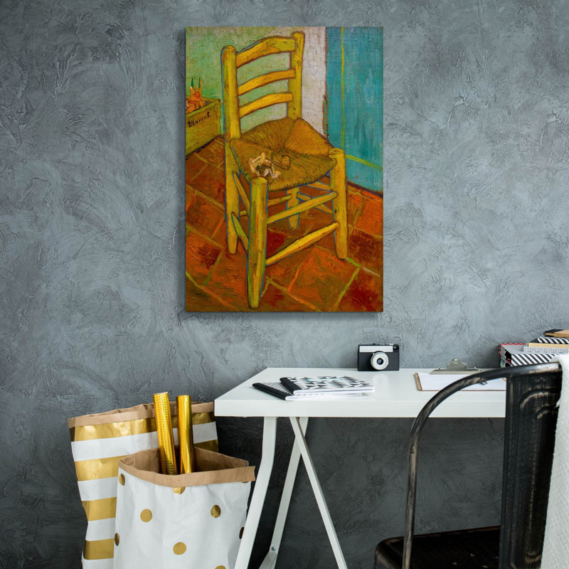 «Van Gogh's Chair» par Vincent Van Gogh, art mural sur toile giclée, H 26 po x l 18 po x P 0,75 po