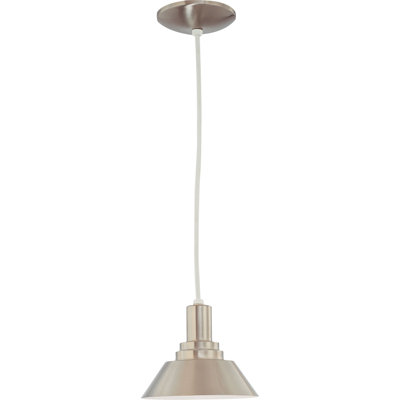 Mini-luminaire suspendu suspendu en nickel brossé 1 lumière
