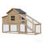 Poulailler en bois 69 po, poulailler en cage avec rampe de connexion, plateau amovible, fenêtre ventilée et nichoir, naturel