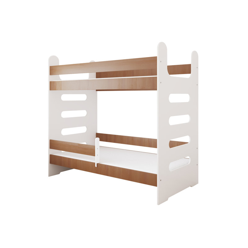 Cannady Bunk Bed with Built-in Ladder Included, Alder, European Toddler (80 x 160 cm)