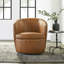 Fauteuil demi-tonneau pivotant 100% cuir italien Crandell-751131517