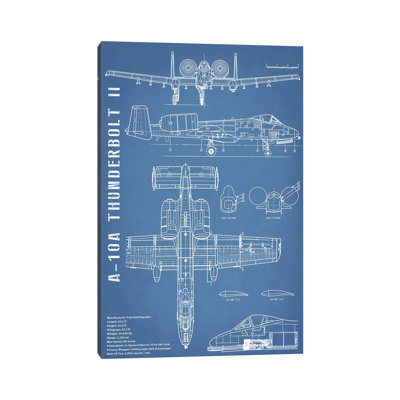 " A-10 Thunderbolt II Warthog Airplane Black - Portrait " by Action Blueprints