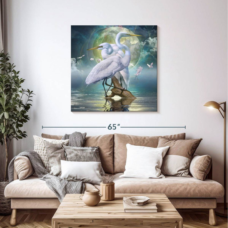 Brampt Celestial Egrets I, 39" H x 39" W