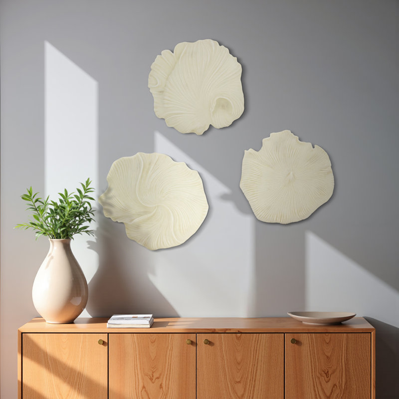  3-Pieces 18/19/20" Majorca Quartz Resin Shell Wall Deco
