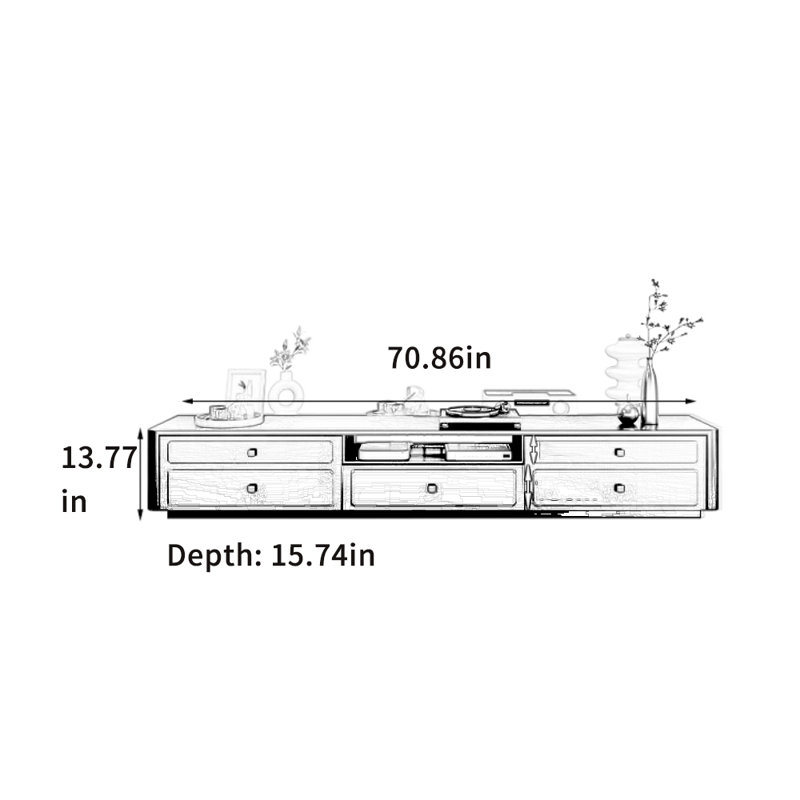 Modern Minimalist TV Stand, 70.86"