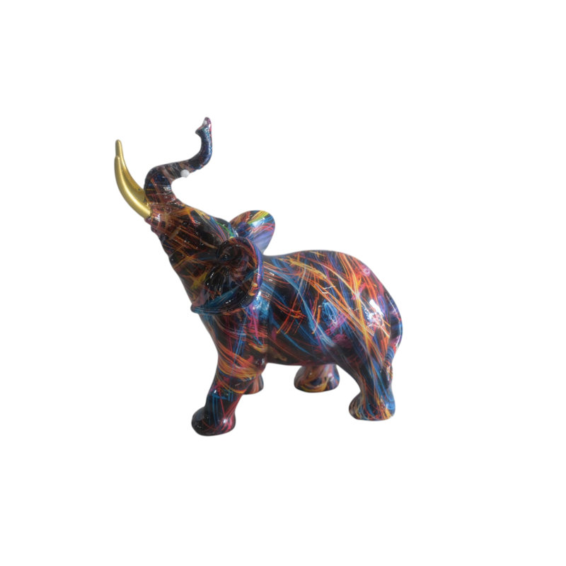 Sculpture éléphant en résine Pop Art