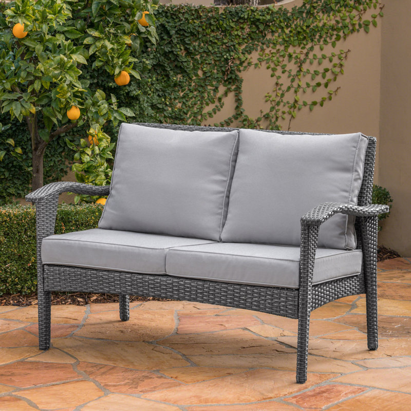 HONOLULU LOVESEAT, Coussin argenté / cadre gris