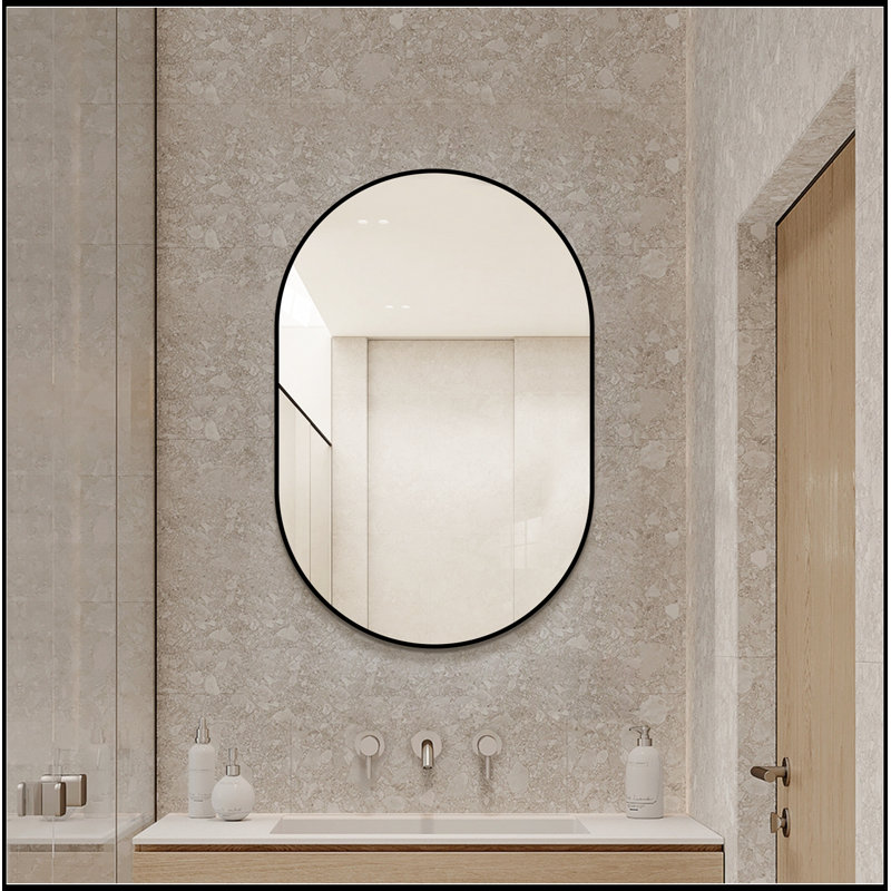 Parrett ovale avec cadre en aluminium, 36" H x 24" W