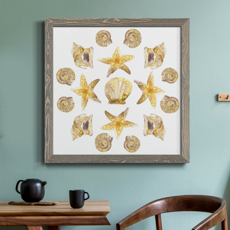 Seaside Kaleidoscope I-Premium, toile encadrée - prête à être accrochée, Gris, H 27,5 po x l 27,5 po x P 1,5 po