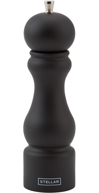 Brand Stellar Kitchen Wood No Power Source Required / Manual Pepper Mill, Black, 21cm