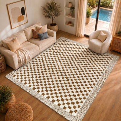 Freud Checkered Area Rug