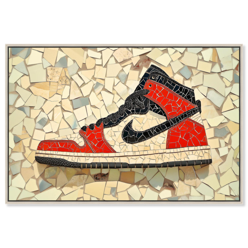 Toile mosaïque par Art Remedy, H 11 po x l 16 po, Noir, Cadre flottant