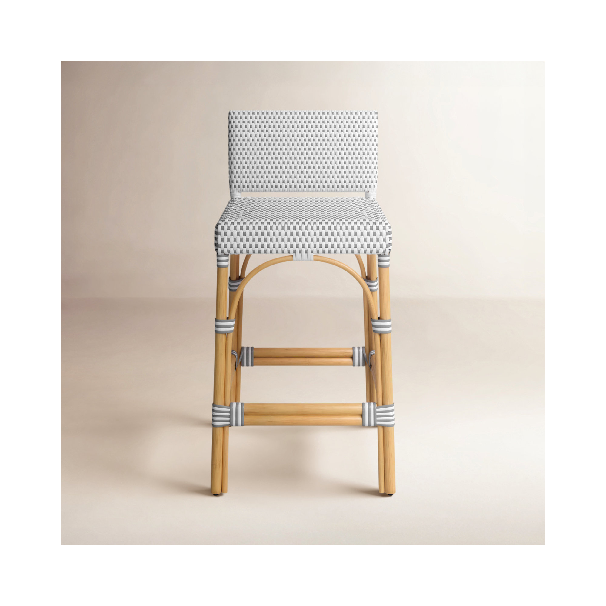 Estella Counter Stool, Counter Stool 24" Seat Height, White/Gray Dot