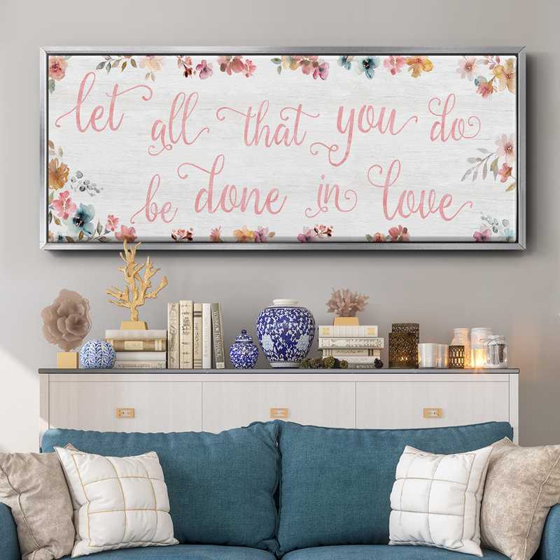 Done In Love- Framed Canvas, 24" H x 60" W