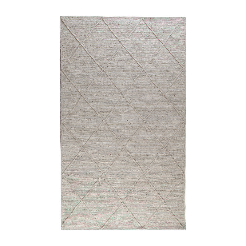 Cloverdales Geometric Hand-Loomed Jute Area Rug in Ivory, Rectangle 8' x 10'