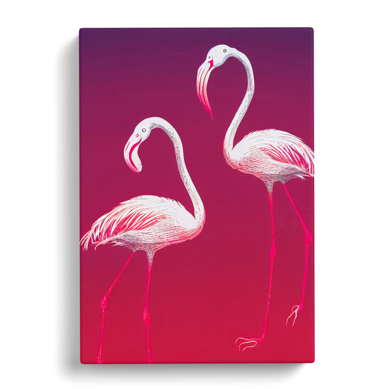 A Pair Of Flamingos - Wrapped Canvas, 60cm H x 40cm W x 3cm D