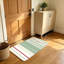 Tapis de bienvenue 20 po x 32 po vert rouge blanc à rayures, à usage domestique