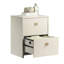 Classeur latéral de couleur beige, offrant un rangement efficace pour les documents de format lettre et légal, finition gris moderne, fonction de verrouillage, tiroirs pleine extension lisses, surface supérieure, dimensions compactes,