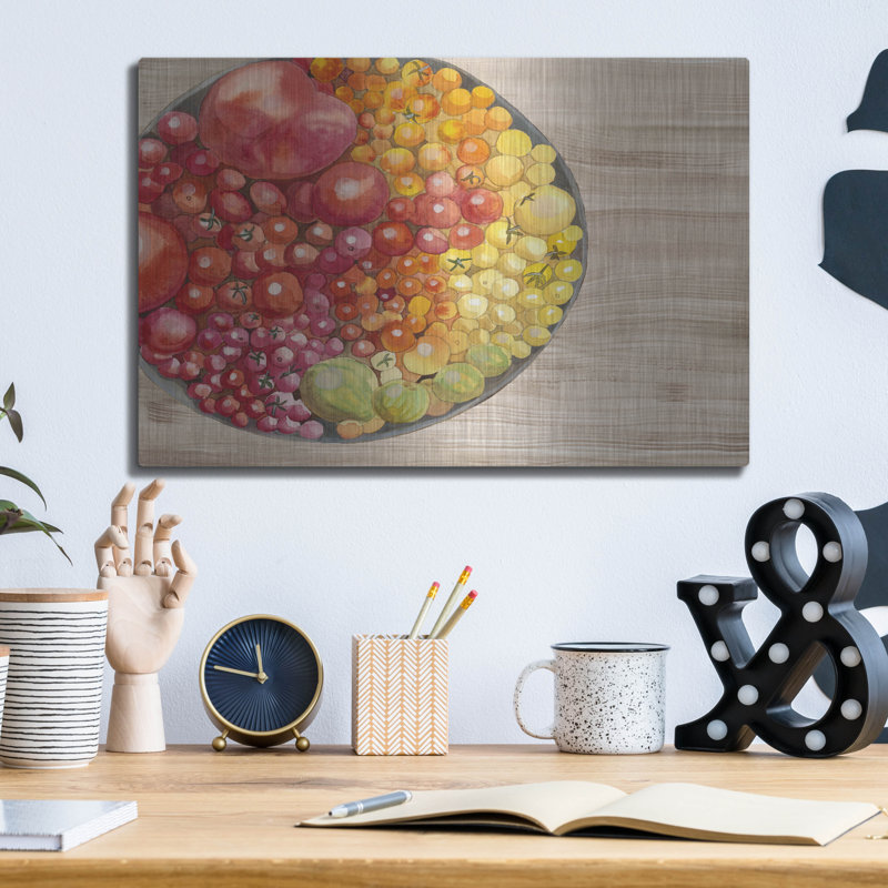  «Bowls Of Fruit 1» par Alicia Ludwig, art mural en métal, 16 po x 12 po, H 12 po x l 16 po