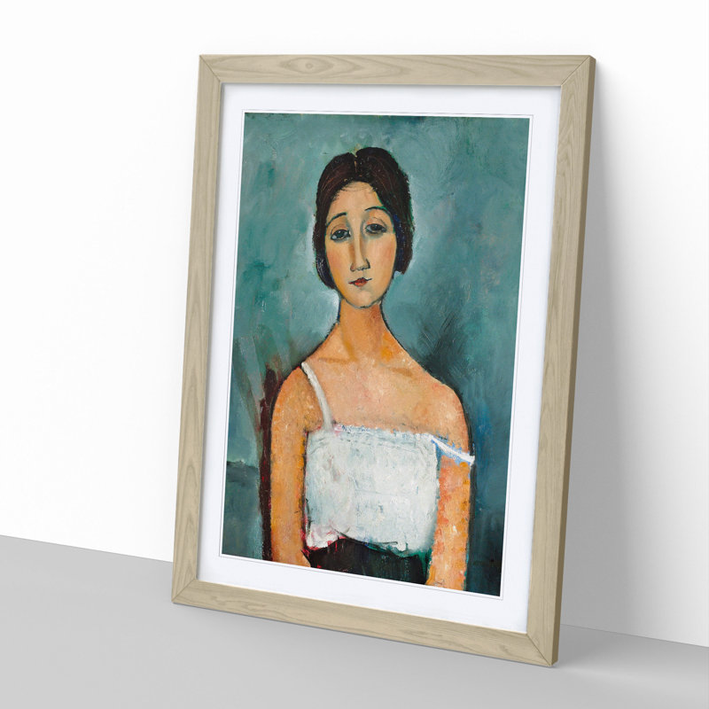 Christina by Amedeo Modigliani - Picture Frame Painting, 65cm H x 48cm W x 2cm D, Oak Framed